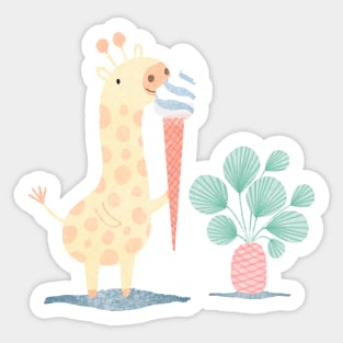 Ice cream giraffe Sticker